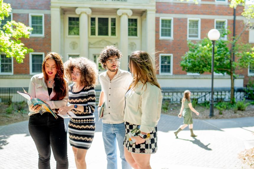 Students outside Gilbert